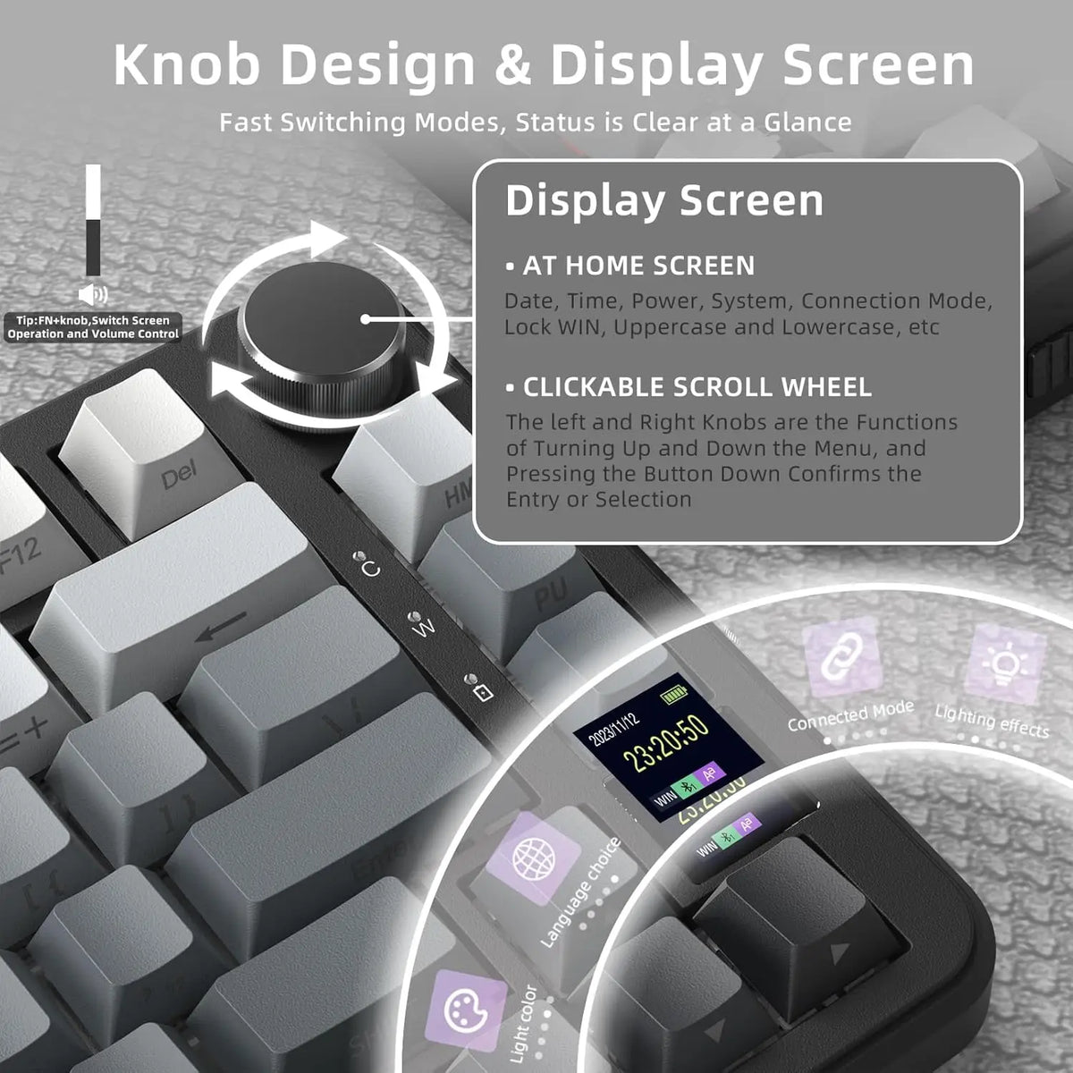 Attack Shark X85 Pro 75% Tri-Mode Keyboard with Screen and Knob, photo 3