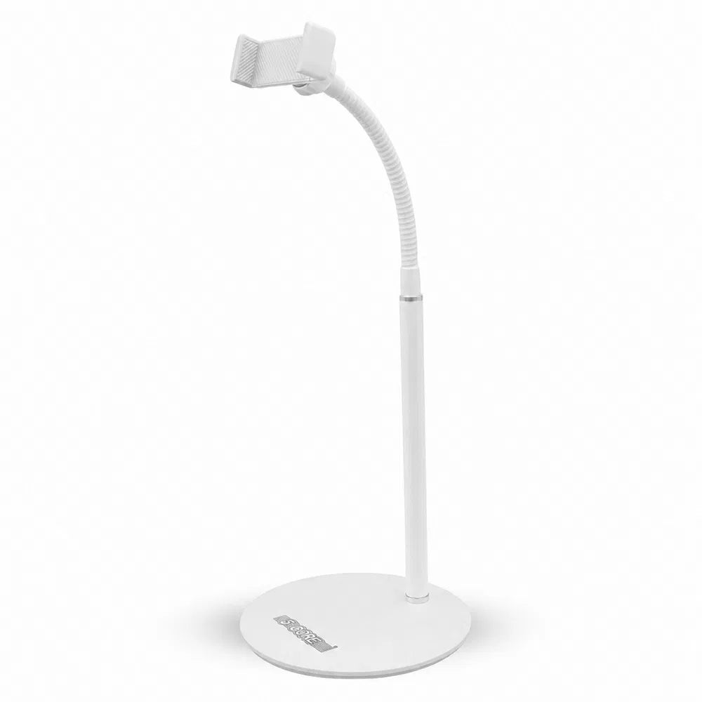 Adjustable Desk Phone Stand with Gooseneck Arm and Weighted Round Base