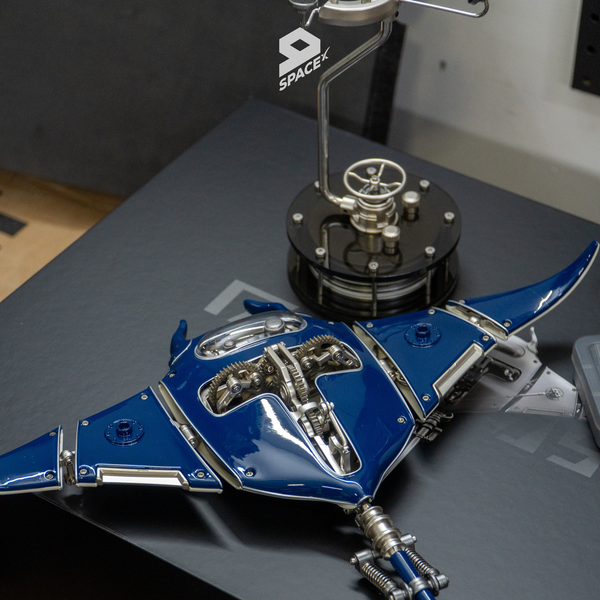 Steampunk Mobula Manta Ray 3D Mechanical Metal