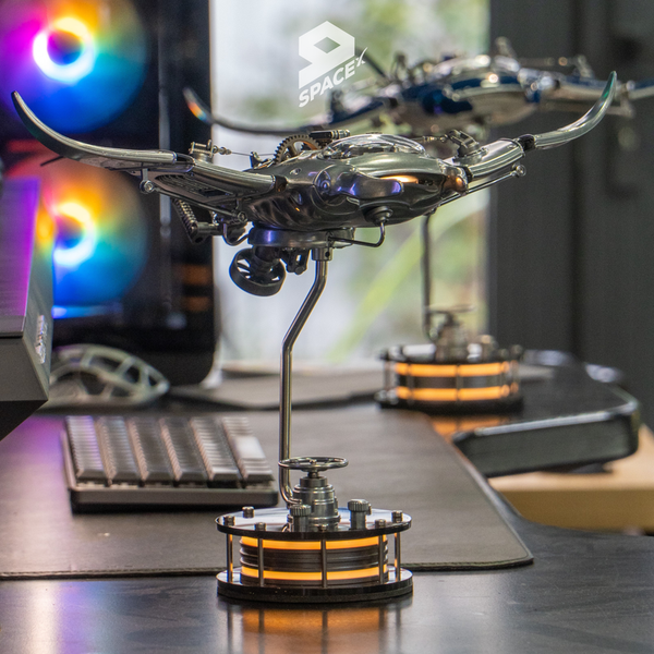 Steampunk Mobula Manta Ray 3D Mechanical Metal