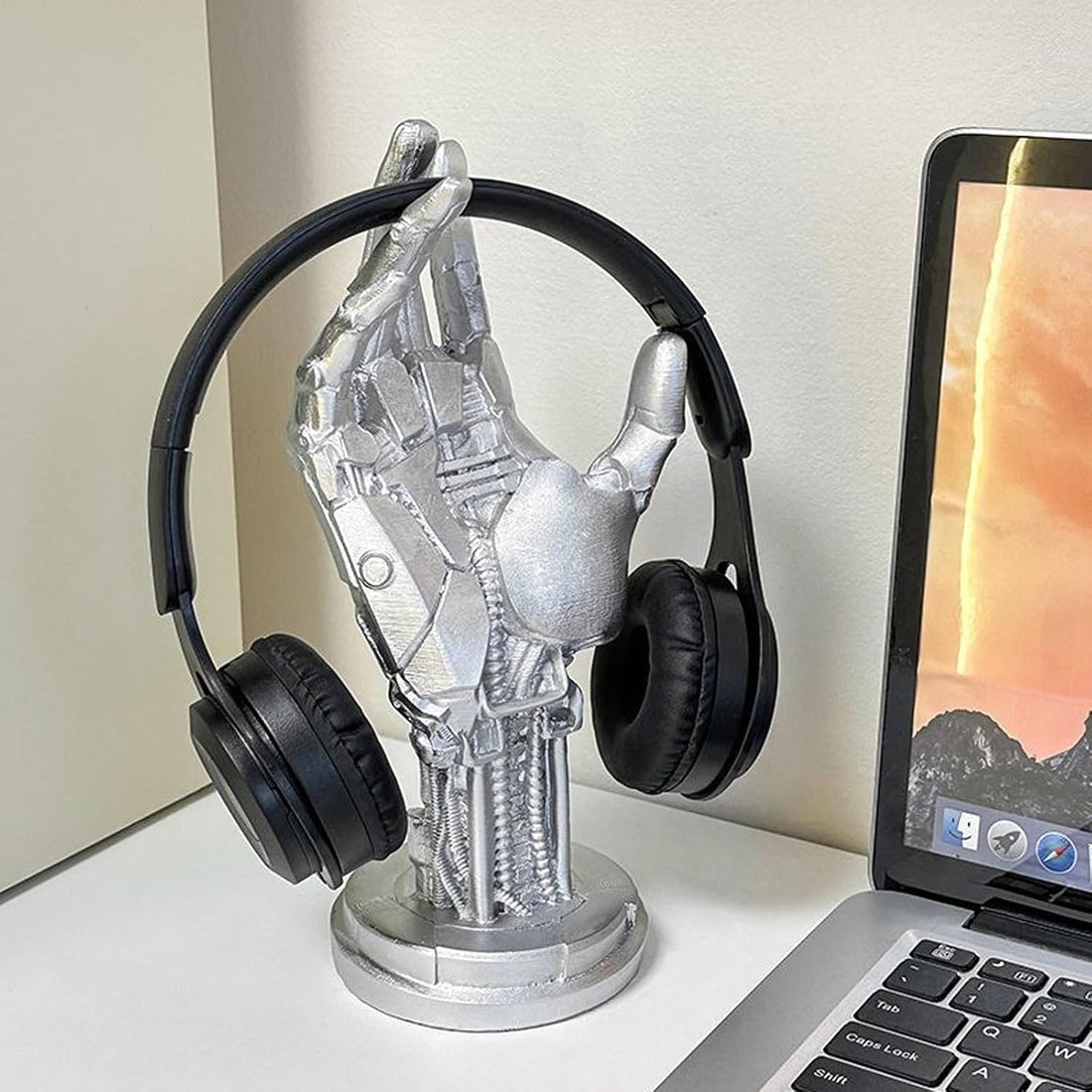 Mechanical Hand Stand for Game Controllers and Headphones, Silver