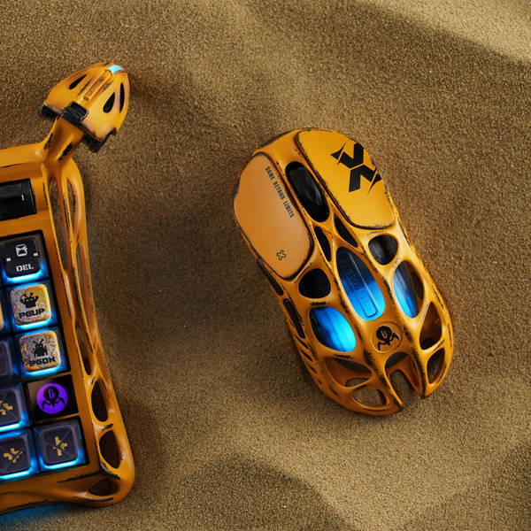 GravaStar Gaming Mouse Special Edition Battle Worn-Yellow – Ultra-Light 49g, 32,000 DPI Sensor, Tri-Mode