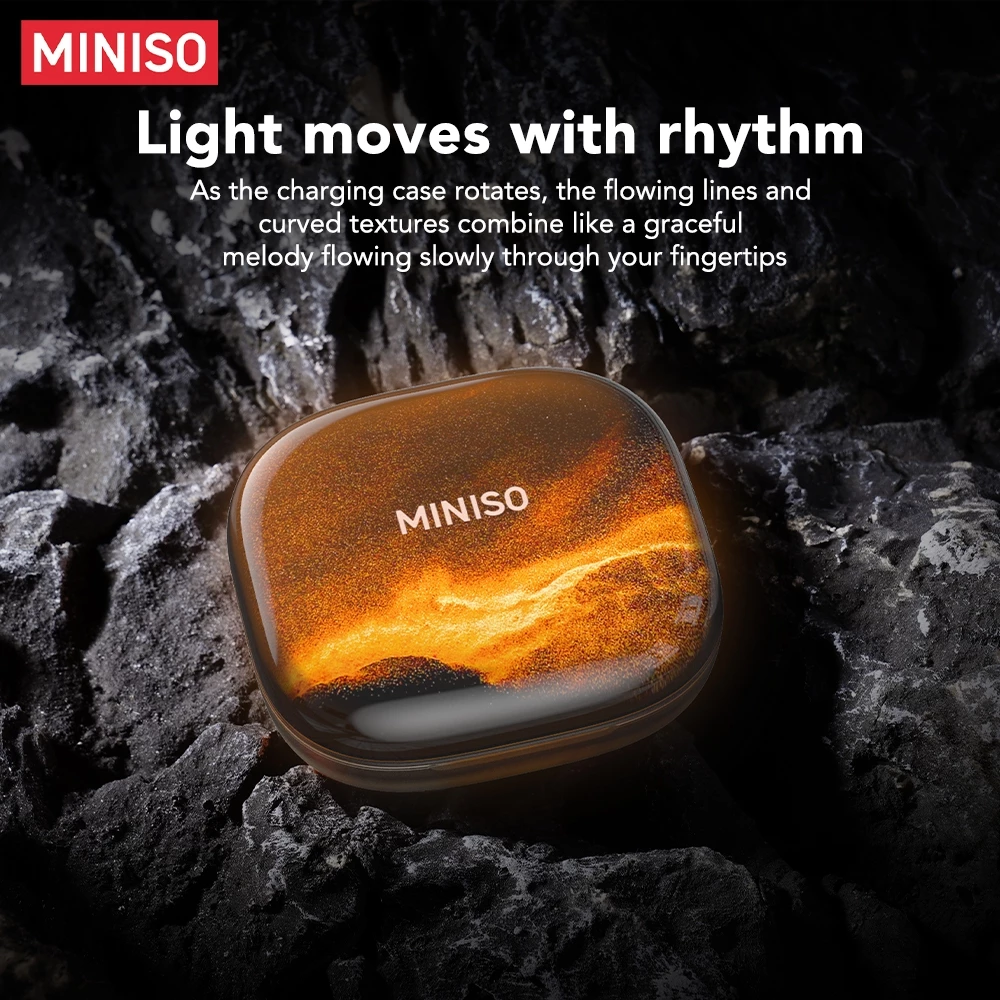 Miniso MS185 Wireless Earbuds Bluetooth 5.4 – 14.2mm Drivers, 4.5H Playtime, Touch Control, Built-in Mic