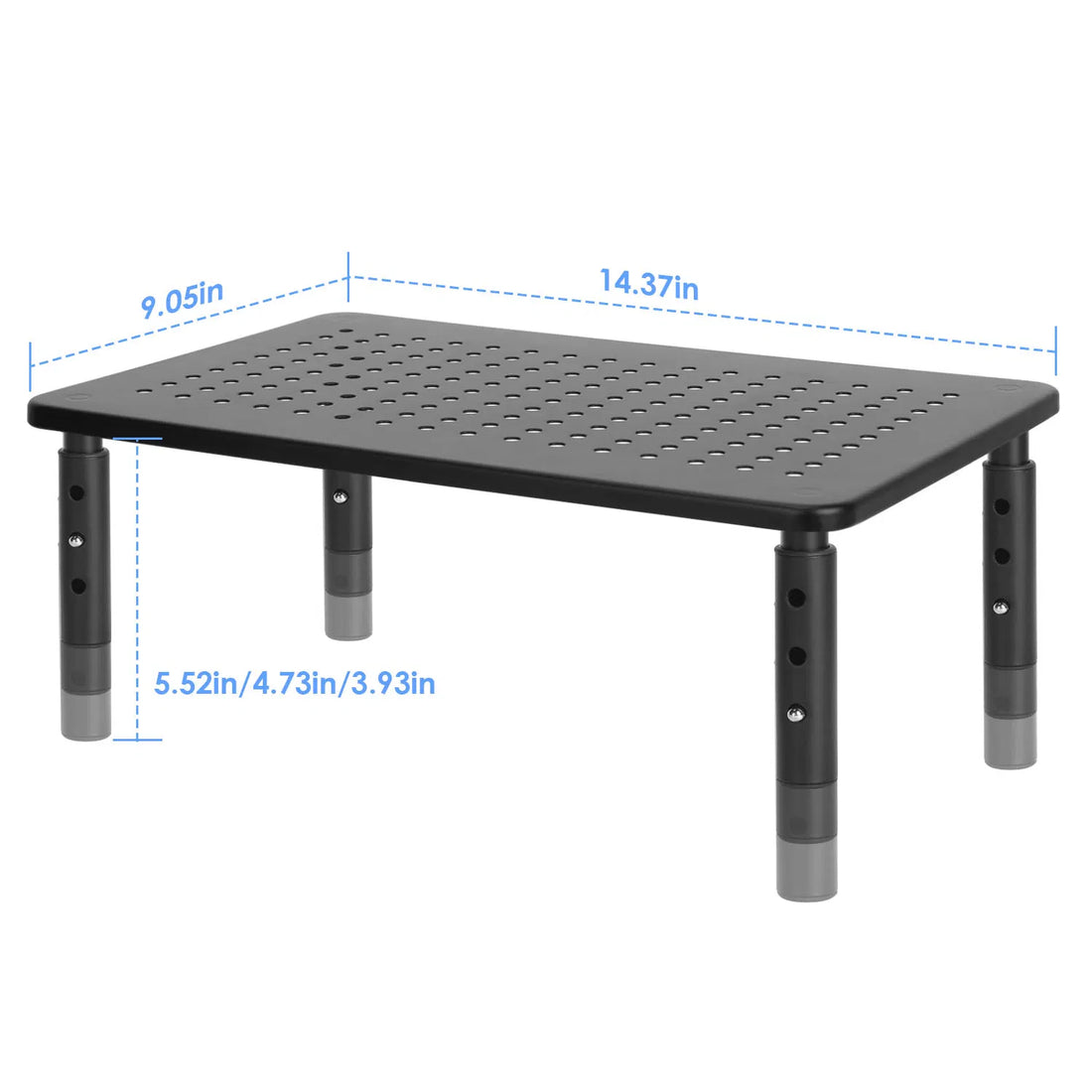 3-Level Adjustable Metal Mesh Monitor Riser Stand