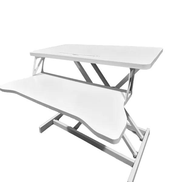 32 Inch Sit to Stand Desk Converter with Wide Keyboard Tray, White