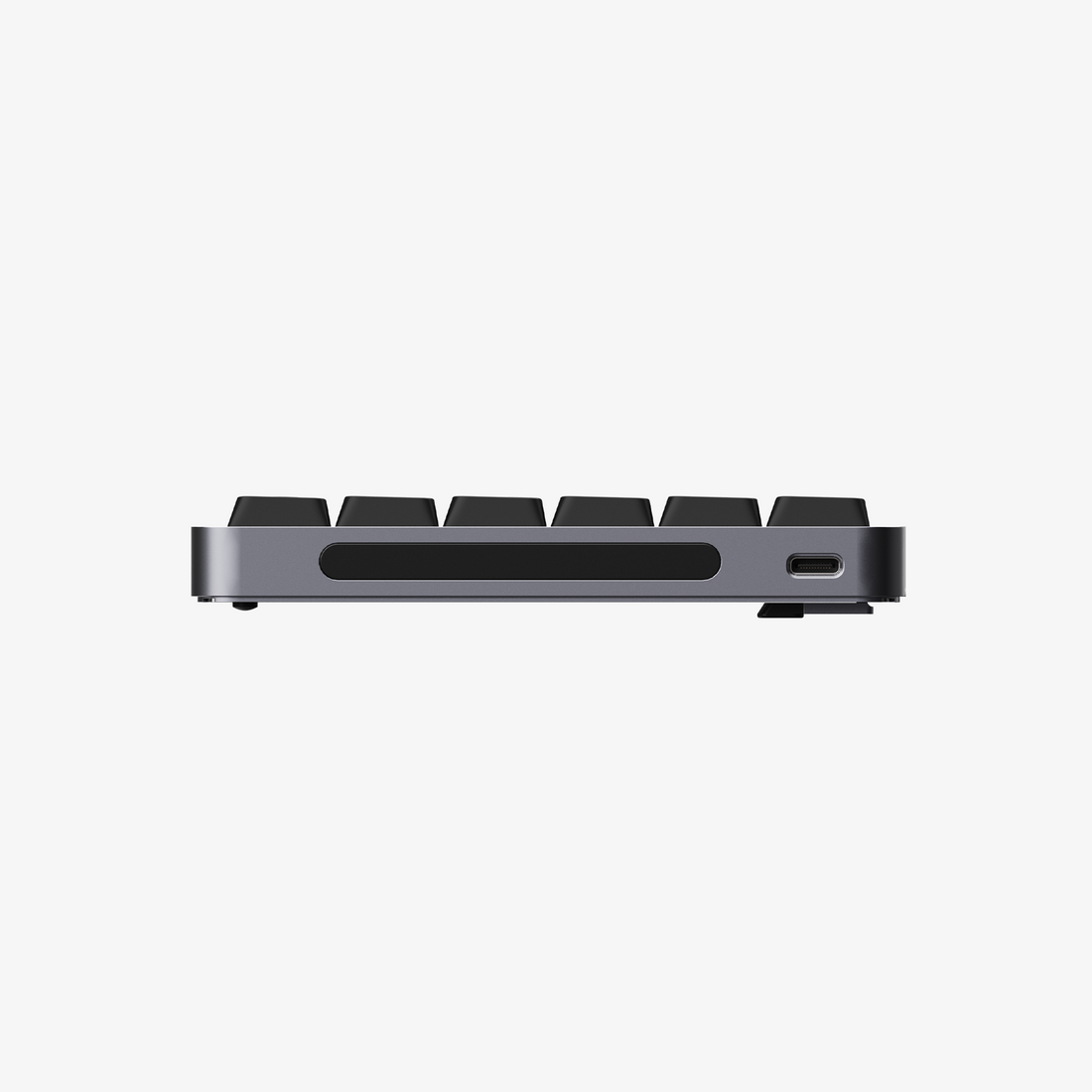 Lofree Flow 2 84 rear edge with the USB-C port, Space Gray