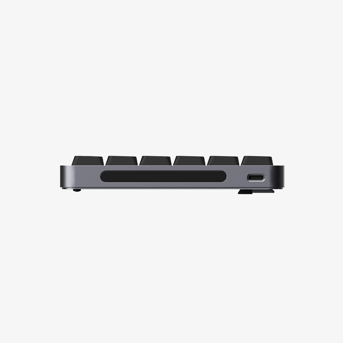 Lofree Flow 2 84 rear edge with the USB-C port, Space Gray