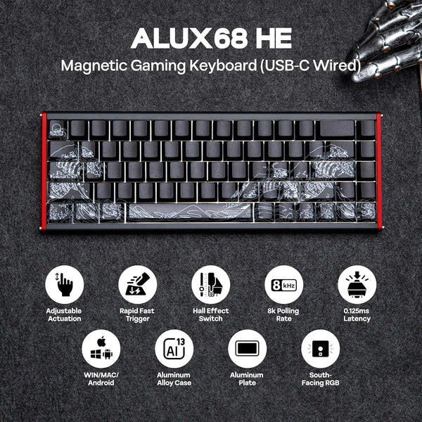 AJAZZ ALUX68 Aluminum Magnetic Keyboard, 68 Keys, Wired, photo 1