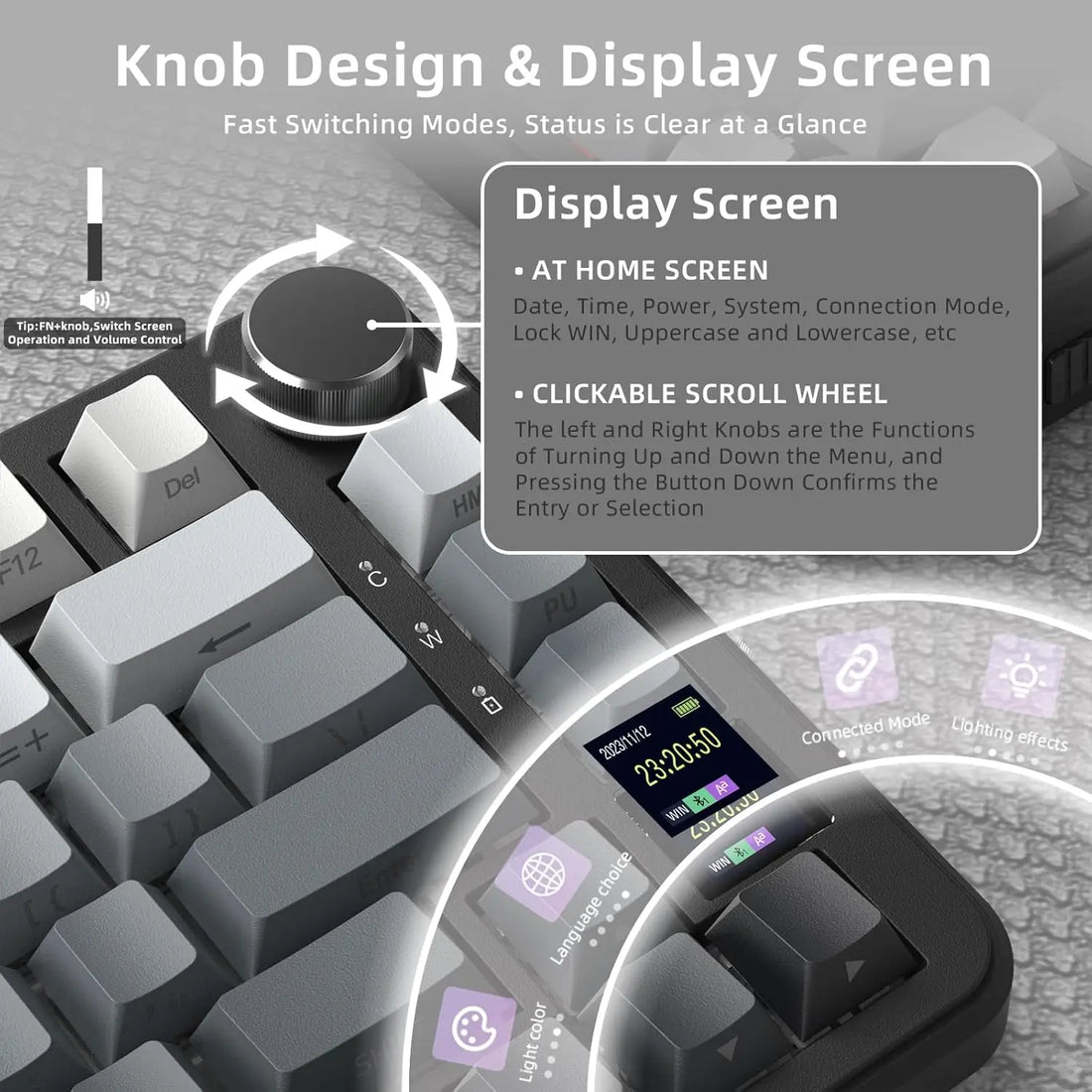 Attack Shark X85 Pro 75% Tri-Mode Keyboard with Screen and Knob, photo 3