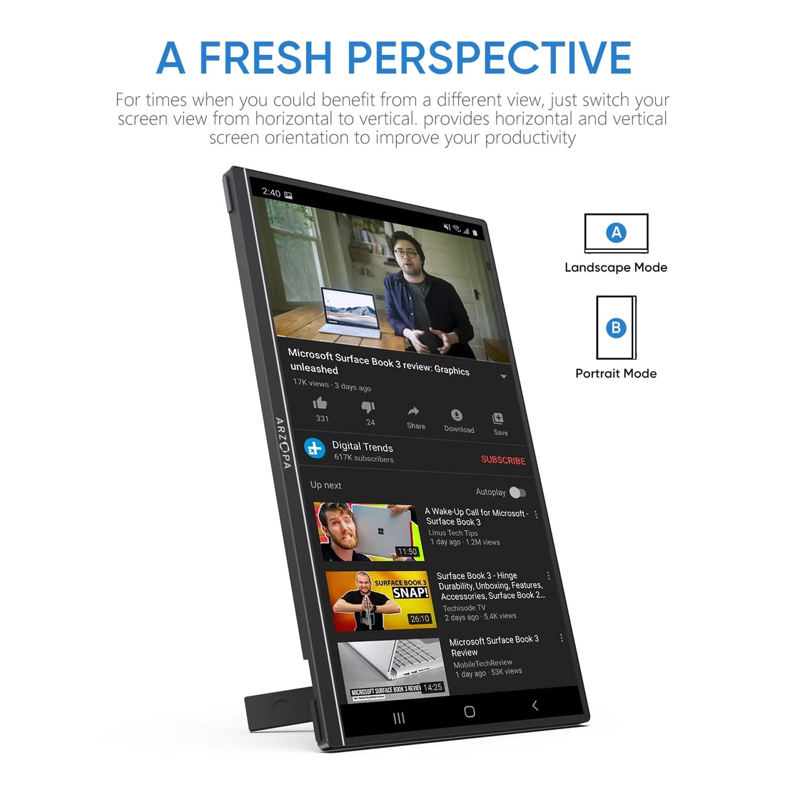 ARZOPA 15.6 inch FHD Portable Monitor, USB-C and Mini HDMI, photo 4
