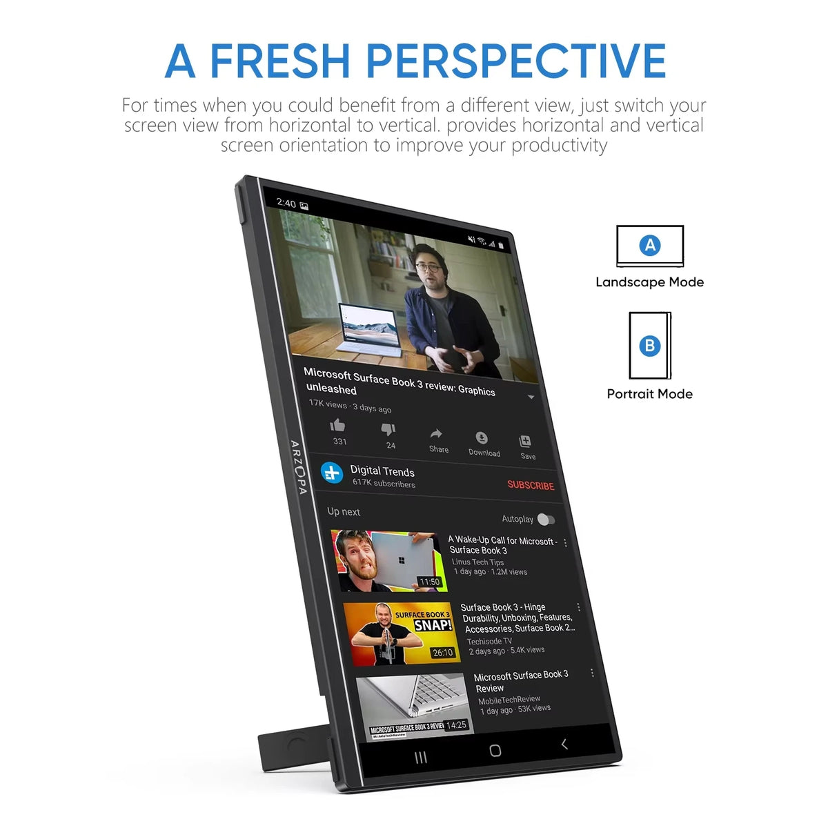 ARZOPA 15.6 inch FHD Portable Monitor, USB-C and Mini HDMI, photo 4
