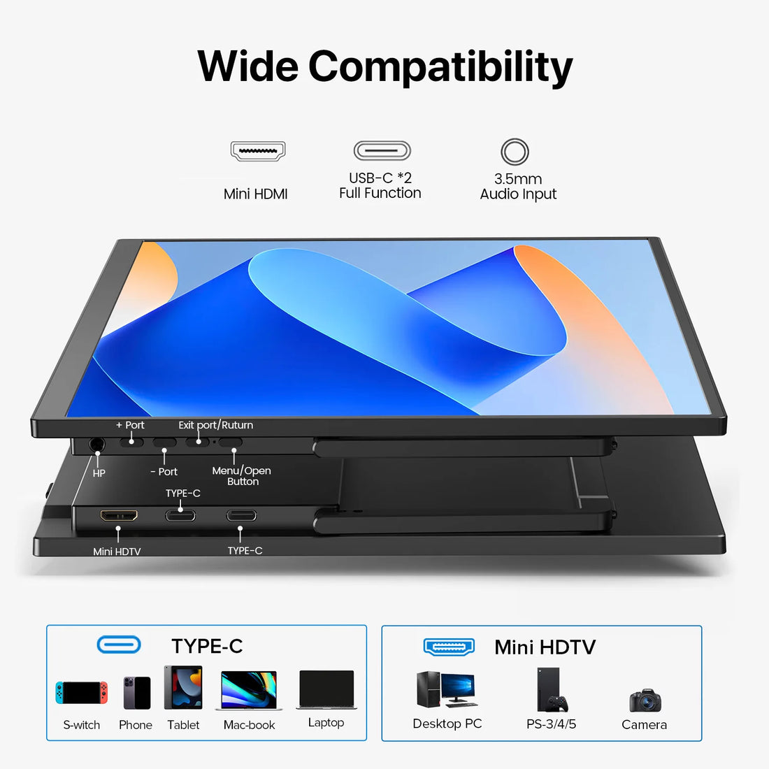 UPERFECT 15.6 inch Touchscreen Portable Monitor with Kickstand, photo 7