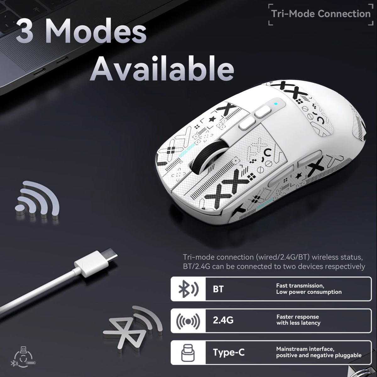 Attack Shark X6 Tri-Mode Mouse with Magnetic Charging Dock, photo 4