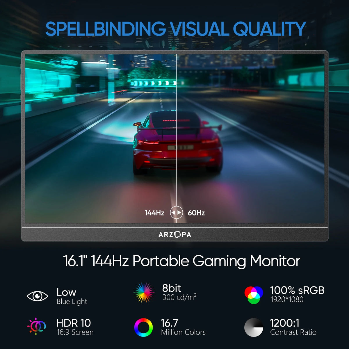 ARZOPA 16.1 inch 144Hz Portable Gaming Monitor, photo 2