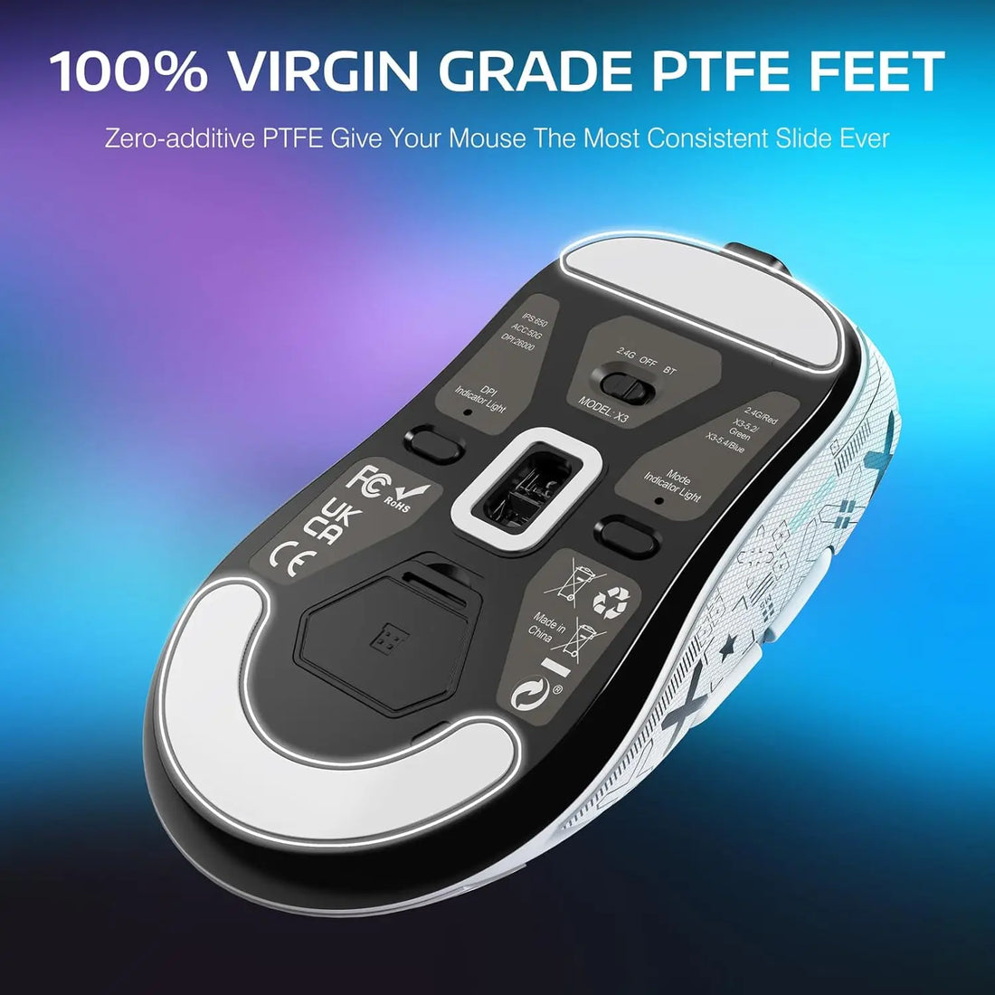 Attack Shark X3 49g Tri-Mode Wireless Gaming Mouse, photo 5