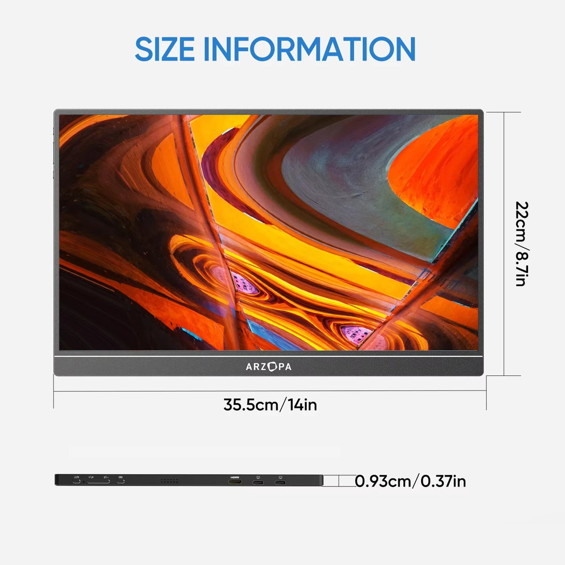 ARZOPA 15.6 inch FHD Portable Monitor, USB-C and Mini HDMI, photo 6