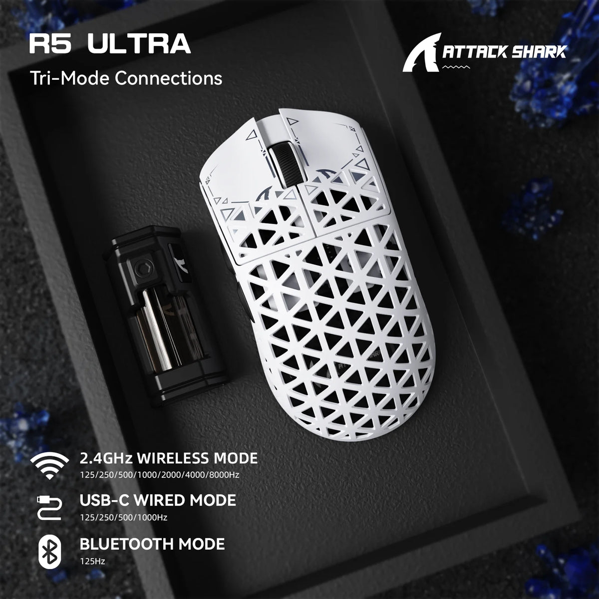Attack Shark R5 Ultra Carbon Fiber 39g Wireless Mouse, photo 4