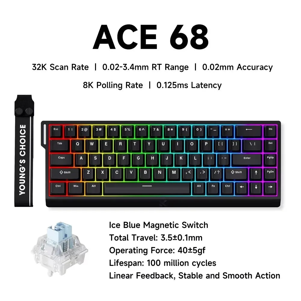 MCHOSE ACE 68 Wired Magnetic Switch Keyboard, 65%, photo 8