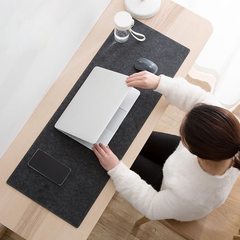 Wool Felt Desk Pad, 80 x 40 cm, Non-Slip Base