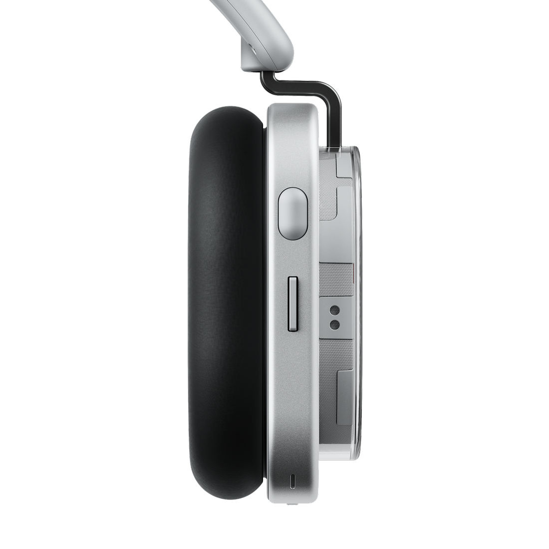 Close-up of the earcup side with buttons and a USB-C port